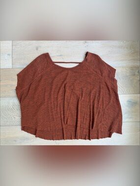 Free People Rust Open-Back Short Sleeve Top